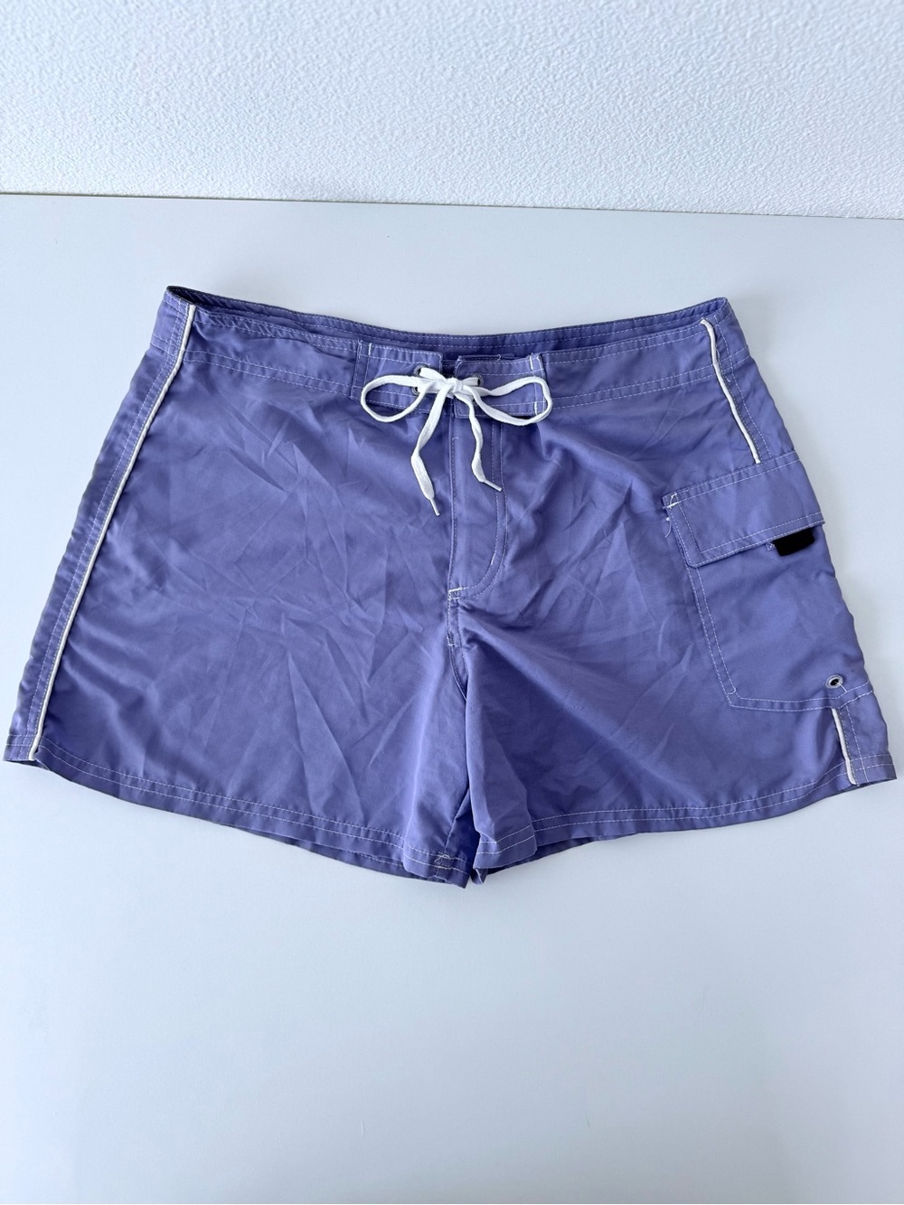 Nina Capri Purple Board Shorts Women’s  Size 10 Drawstring Cargo Pocket Retro